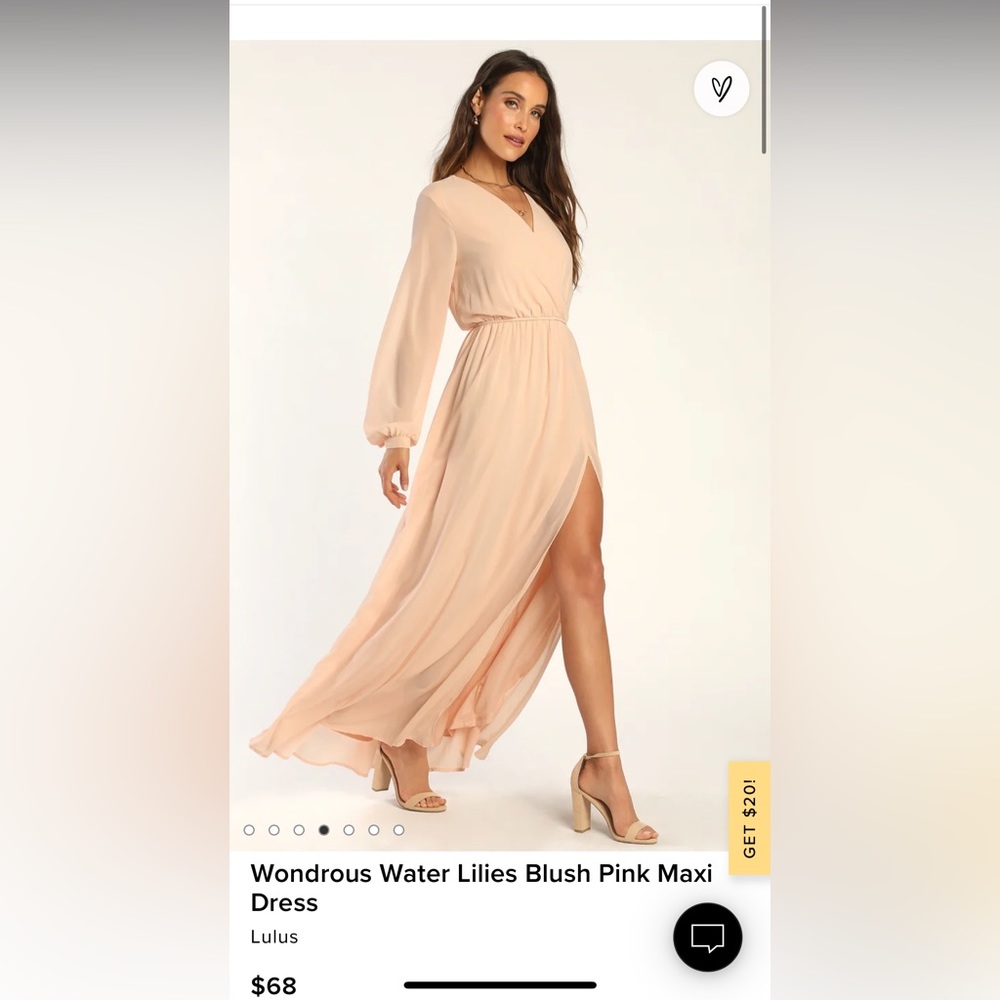 Pink lulus maxi dress. Wore once for engagement pictures. Size XXS